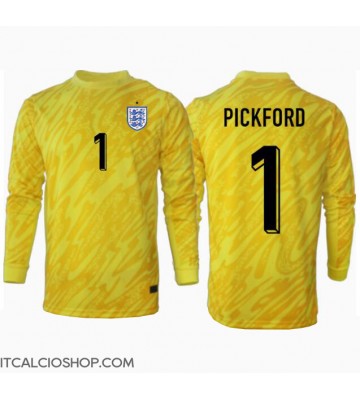 Inghilterra Jordan Pickford #1 Portiere Seconda Maglia Europei 2024 Manica Lunga